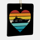 I Love Yacht Kapitein Ship Retro Sunset Keramisch Ornament (Rechts)