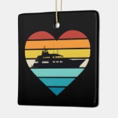 I Love Yacht Kapitein Ship Retro Sunset Keramisch Ornament (Links)