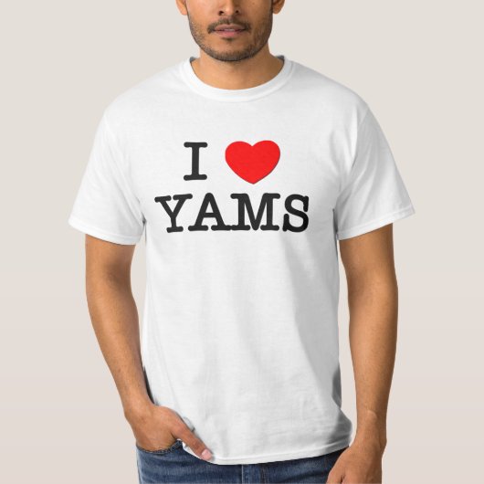 I Love YAMS (food) T-shirt (Voorkant)