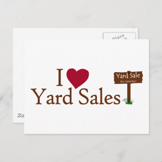 I Love Yard Sales Briefkaart (Voorkant / Achterkant)