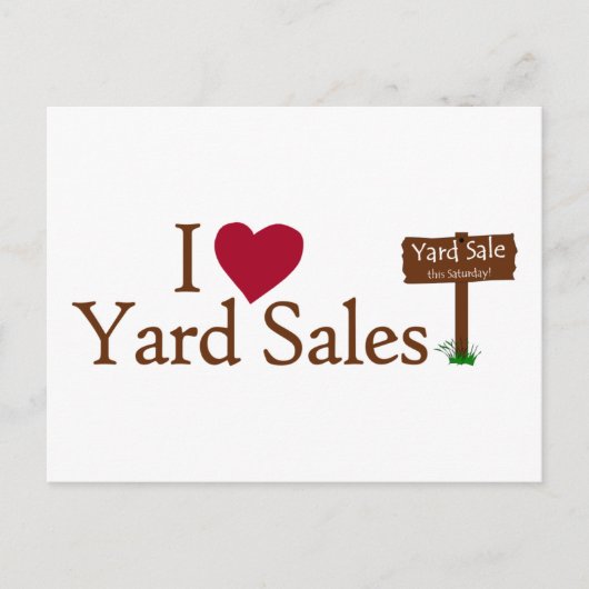 I Love Yard Sales Briefkaart (Voorkant)