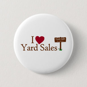 I Love Yard Sales Ronde Button 5,7 Cm