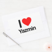 i love yazmin rechthoekige sticker (Envelop)