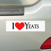 I Love Yeats Bumpersticker (Op auto)