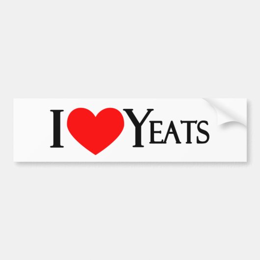 I Love Yeats Bumpersticker (Voorkant)