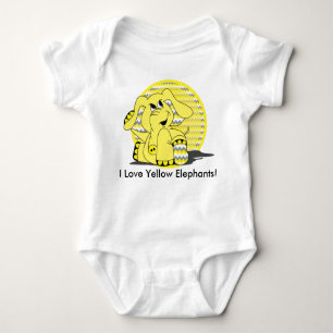 I Love Yellow Elephants Romper