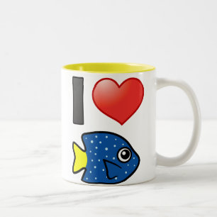I Love Yellowtail Damselfish Tweekleurige Koffiemok