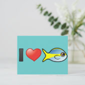 I Love Yellowtail Snapper Briefkaart (Staand voorkant)