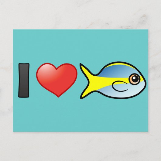 I Love Yellowtail Snapper Briefkaart (Voorkant)
