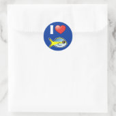 I Love Yellowtail Snapper Ronde Sticker (Tas)
