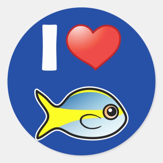 I Love Yellowtail Snapper Ronde Sticker (Voorkant)