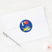 I Love Yellowtail Snapper Ronde Sticker (Envelop)