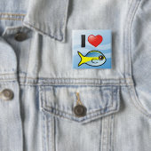 I Love Yellowtail Snapper Vierkante Button 5,1 Cm (In situ)