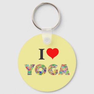 I Love Yoga I Heart Yoga Colorful Peace Sleutelhanger