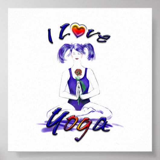 I Love Yoga-Lotus Pose Poster (Voorkant)