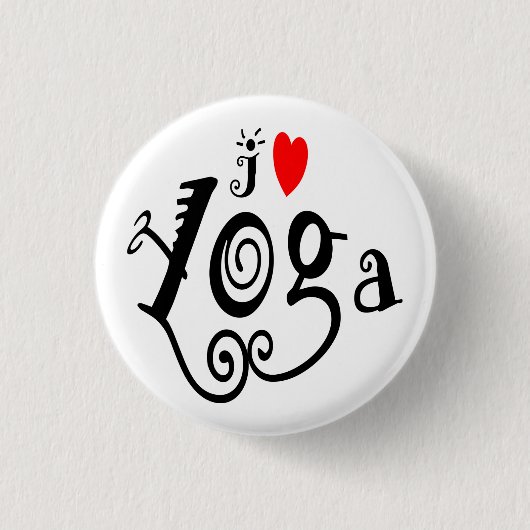 I Love Yoga Ronde Button 3,2 Cm (Voorkant)