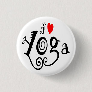 I Love Yoga Ronde Button 3,2 Cm
