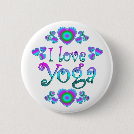 I Love Yoga Ronde Button 5,7 Cm (Voorkant)
