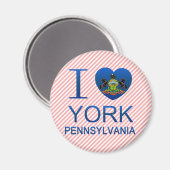 I Love York, PA Magneet (Voorkant / Achterkant)