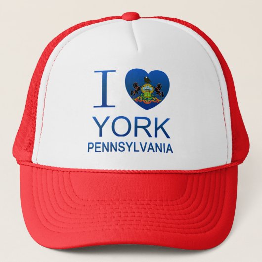 I Love York, PA Trucker Pet (Voorkant)