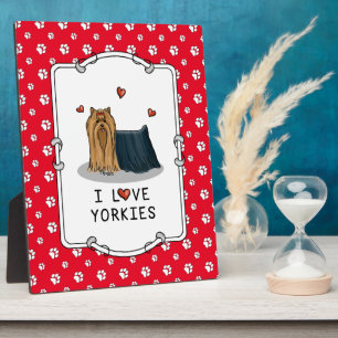 I Love Yorkies (I Love Yorkshire Terriers) hearts Fotoplaat