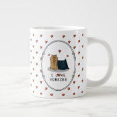 I Love Yorkies (I Love Yorkshire Terriers) hearts Grote Koffiekop (Rechts)