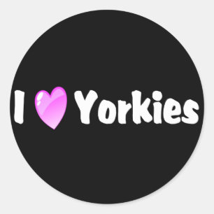 I Love Yorkies Ronde Sticker