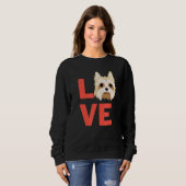 I Love Yorkshire Terrier Dog Pet Owner and Animal Trui (Voorkant volledig)