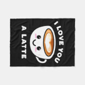 I Love You A Latte Funny Cute Coffee Heart Valenti Fleece Deken (Voorkant (Horizontaal))