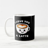 I Love You A Latte Funny Cute Coffee Heart Valenti Koffiemok (Links)