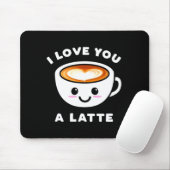 I Love You A Latte Funny Cute Coffee Heart Valenti Muismat (Met muis)