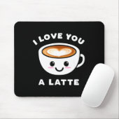I Love You A Latte Funny Cute Coffee Heart Valenti Muismat (Met muis)