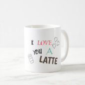 I love you a latte - grappige koffie mok (Voorkant rechts)