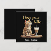 I Love You a Latte: Schattigee Valentijn Koffiewoo Kaart (Voorkant / Achterkant)
