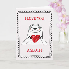 I Love You A Sloth Funny Kids Valentine's Day Card Kaart