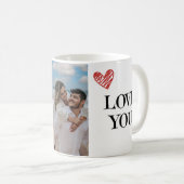 I Love You - Aangepaste 2-foto Mok voor koffielief (Voorkant rechts)