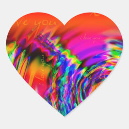 "I Love You" abstract ontwerp Hart Sticker