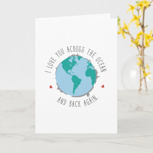 I Love You Across the Ocean - Kaart voor implement (Gele Bloem)