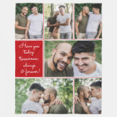 I Love You Always & Forever Modern 6 Photo Collage Fleece Deken (Voorkant)