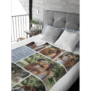 I Love You Always & Forever Modern 6 Photo Collage Fleece Deken