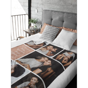 I Love You Always & Forever Modern 6 Photo Collage Fleece Deken