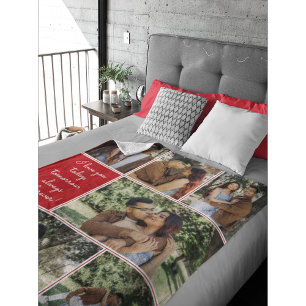 I Love You Always & Forever Modern 6 Photo Collage Fleece Deken