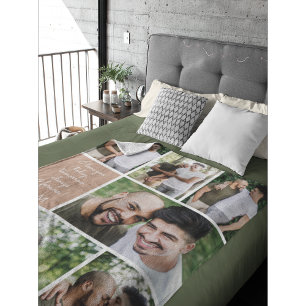 I Love You Always & Forever Modern 6 Photo Collage Fleece Deken