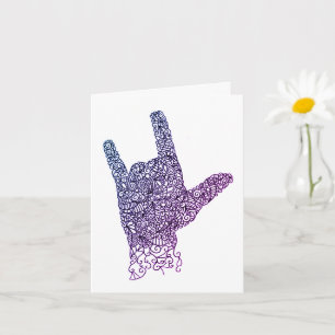 "I Love You" American Sign Language Card Kaart