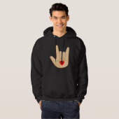 I Love You American Sign Language Hand Gesture Hoodie (Voorkant volledig)