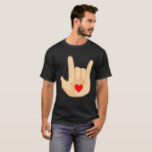 I Love You American Sign Language Hand Gesture T-shirt (Voorkant volledig)