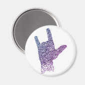 "I Love You" American Sign Language Magnet (Voorkant / Achterkant)