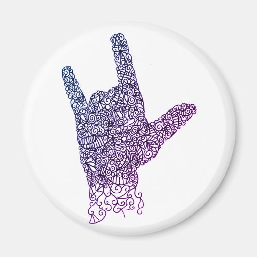 "I Love You" American Sign Language Magnet (Voorkant)
