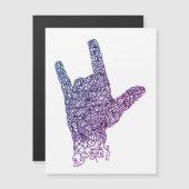 "I Love You" American Sign Language Magnetic Card (Voorkant / Achterkant)