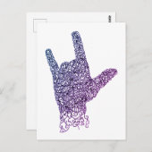 "I Love You" Amerikaans Briefkaart voor gebarentaa (Voorkant / Achterkant)